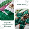 VAPUTAR Velvet Queen Quilt Bedding Set, 3 Pieces Floral Velvet