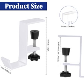 Jeffdad Headphone Stand, White, Headset Holder with Double Hooks, Headphone Stand, Desk, Headphone Hanger, Headphone Clip, Gaming Headset Holder (White Single Layer Hook)