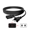 SKKSource 8ft 2-Prong Square AC Power Cord Cable Lead for