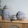 Blue and White Porcelain Ginger Jar with Lid, Modern Home
