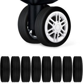8PCS Luggage Caster Wheel Covers – Shock Absorbing & Noise-Reducing Suitcase Wheel Protectors, Anti-Scratch, Universal Fit for Trolley Cases