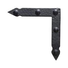 L Shape Hand-Forged - Rustic Hammered Brackets / Braces - 6" x 6" - Black Powder Coat Finish - Sold Individually