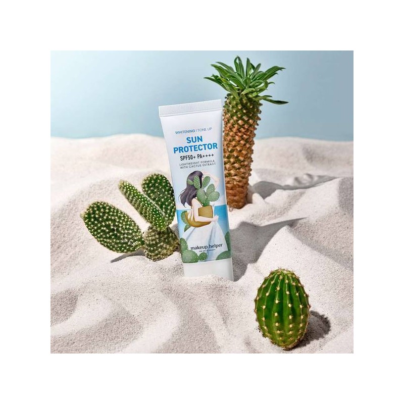 Makeup Helper 화이트닝 톤업 선 프로텍터 SPF50+/PA++++ Whitening Tone-Up Sun