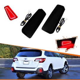 ADIIL Rear Bumper Reflector Red LED Tail Brake Lights Fog Lights For 15-20 Subaru Outback Back Bumper Reflectors Left & Right Red Les Replace#84281AL00A,84281AL01A