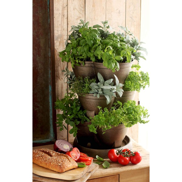 Stack-A-Pot Planter - The HC Companies | 15" Decorative Flower Pot Planters for Houseplants | Celtic Bronze (RZ.JSRA0Y49)