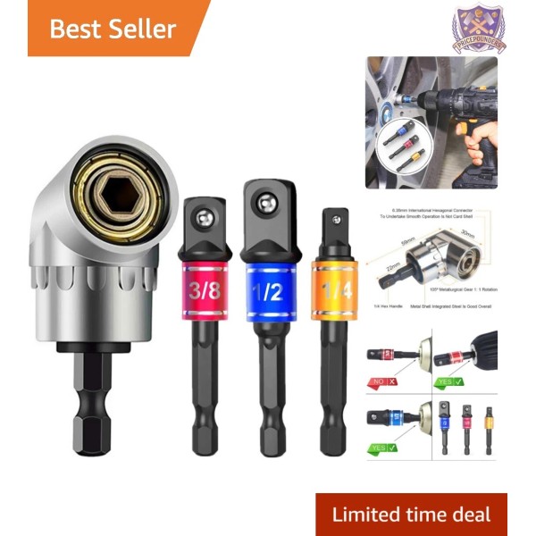 Unbranded 3Pcs Driver Socket Adapter Extension Set Hex Shank Drill