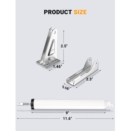 SARDVISA Storm Door Closer, Pneumatic Screen Door Closer, Adjustable Closing Speed, Safety Closure with Hold Open Feature, Universal Window & Door Bracket Kit (White)