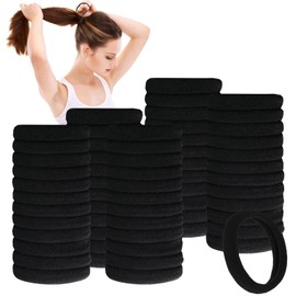 shefun Hair Rubber JP219 Black, Brown, White, Colorful, Set of 100, Diameter 1.6 inches (4 cm), Thickness 0.3 inches (7 mm), Adult, Kids, Ponytail, Hair Elastic for Women, Men's, High Elasticity,