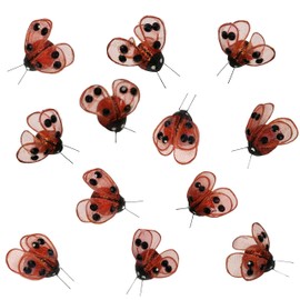 Ladybug Clip-on Decorations - Set of 12 - Red & Black Ladybugs with Metal Clips - Spring & Summer Décor - Home -Party & Crafting Accessories - Each is 2" x 2" x 1.25".