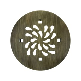 4-1/4 Snap in Shower Drain Cover, Antique Brass