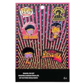 Funko Sale! Funko Pop! Jimi Hendrix Flaming Guitar  Enamel Pins 4 pack!