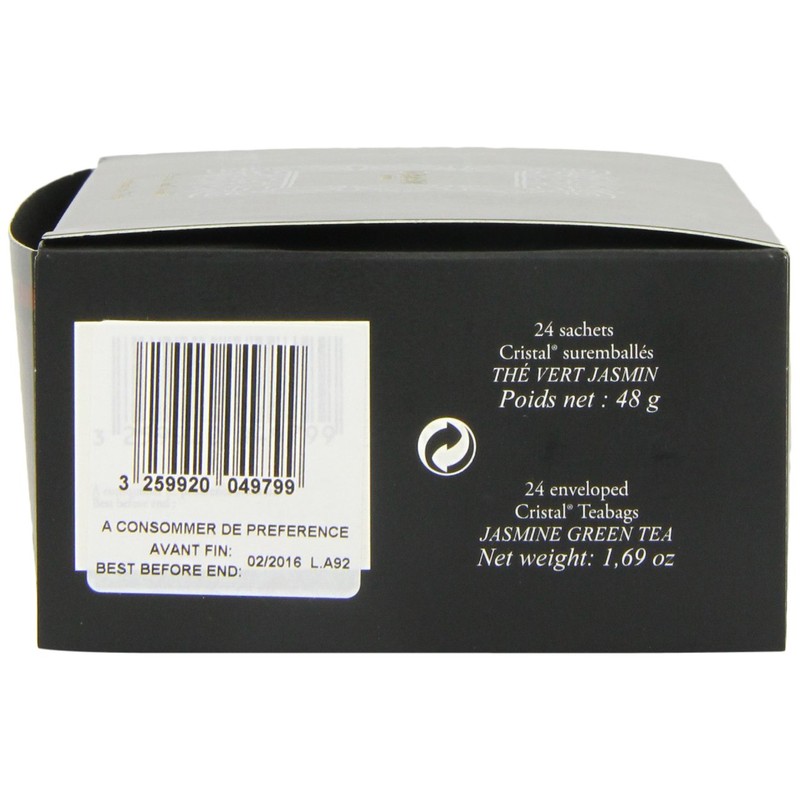 Dammann Jasmine Chung Hao Tea Individually Wrapped Cristal Teabags (Pack