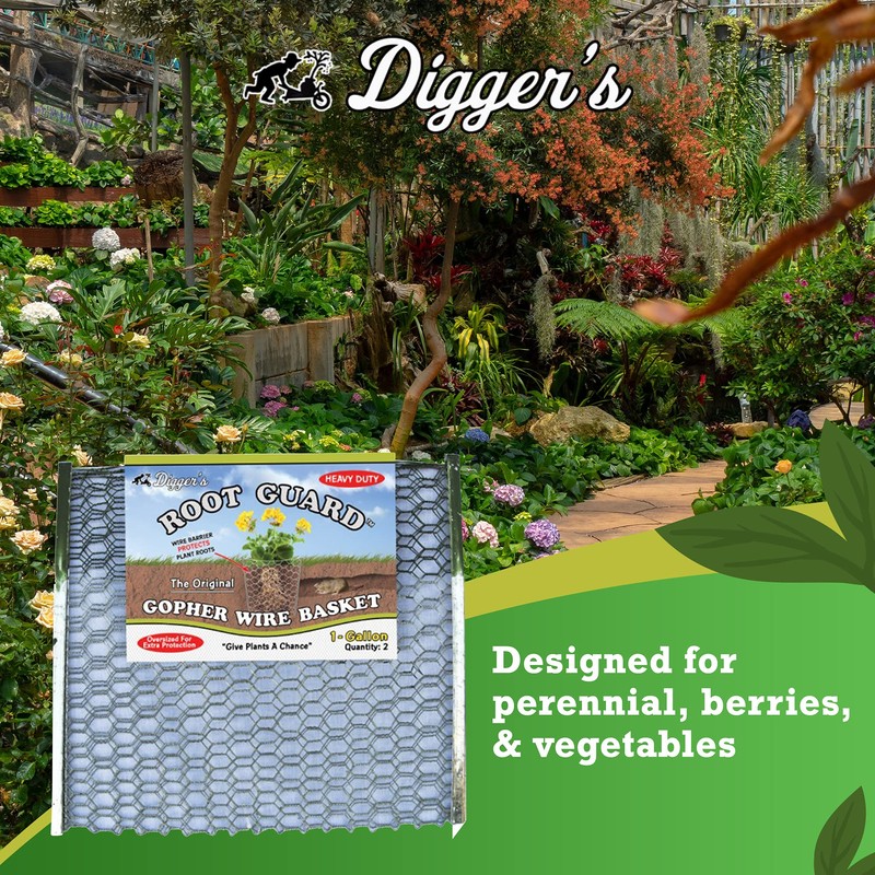 Digger’s 1-Gallon Heavy-Duty Wire Basket - Gopher Wire Baskets for