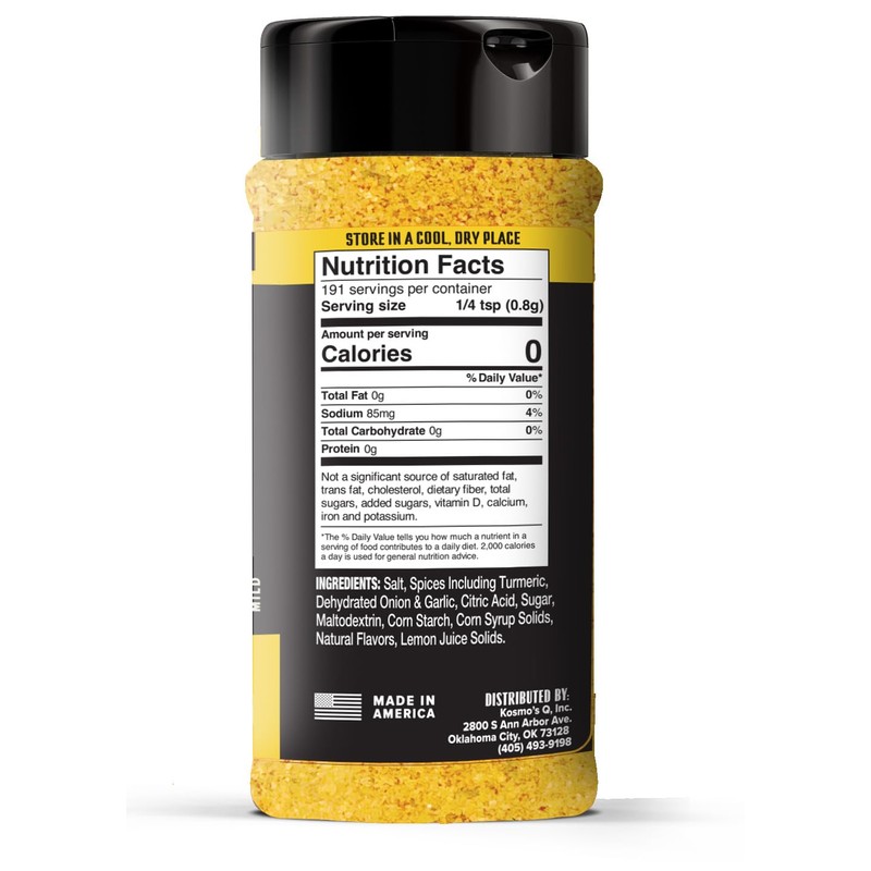 Kosmos Q Lemon Pepper Seasoning Wing Dust, Lemon Pepper Powder