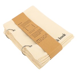 Blank Fabric Sketchbook, Folding Linen Stitchbook for Drawing Writing, Portable Travel Journal Notebook Fabric Planner for Books Album Scrapbooking Document