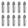 sourcing map 10pcs PZ2 Screwdriver Bit 1/4" Hex Shank 25mm/1"