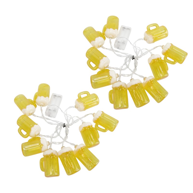 2pcs Beer String Lights 6.5ft 10LED Holiday Party Decorative String