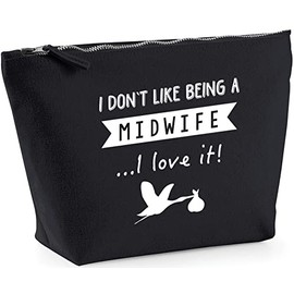 Hippowarehouse I Don't Like Being A Midwife...I Love It! printed make up cosmetic wash bag 18x19x9cm