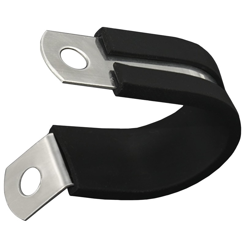 20 PCS Stainless Steel Rubber Cushioned R Shape Clamps,Cable Mounting