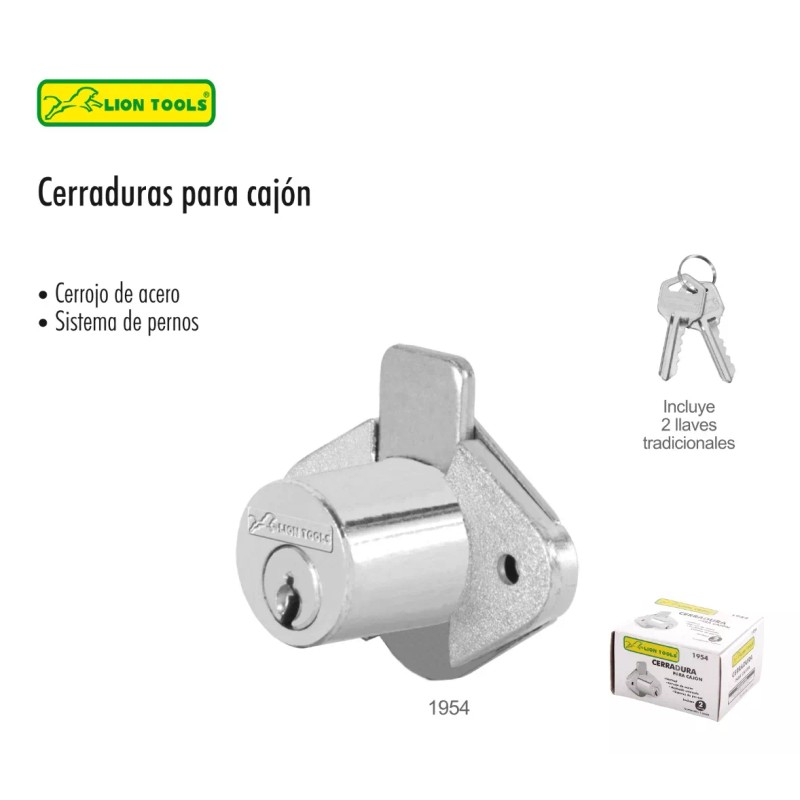 Lion Tools Cerradura Cromo Para Closet Cajon Mueble Locker Armario