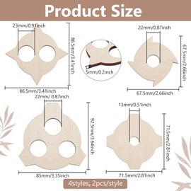 BENECREAT 8pcs Burlywood Wick Centering Tool, Round Wood Candle Wicks Centering Devices Wooden Wick Stabilizer Holder for Candle DIY Making, Cotton Wick Holder