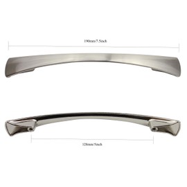 Formosa Design Hardware Brushed Nickel Curved Style Pulls Cabinet Hardware Choice of Quantity and Size (10, 128 mm)