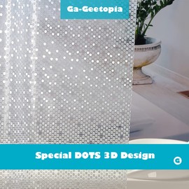 Ga-Geetopia EVA 3D Plastic Shower Curtain Liner Clear Dots 72x72 Premium Lightweight Plastic Bathroom Shower Curtain with Rustproof Metal Grommets, Weighted Magnets for Shower Stall, Bathtubs