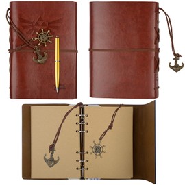 ONE250 Legend of Zelda Journal, Writing Journal, Travel Diary, 7.2x5.1 Notebook, Writers Notebook, Refillable Diary Sketchbook, Fountain Pen Safe (Brown)