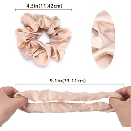 Lolalet Scrunchies for Women, Satin Hair Scrunchies Softer Than Silk Hair Ties for Hair Sleep, Big Scrunchy Ponytail Holder with Elastic Hair Bands for Girls Thick Thin Curly Hair -6 Pack, Style A