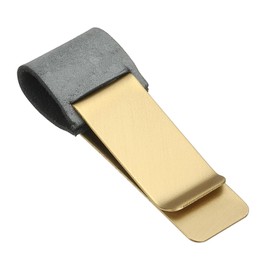 PATIKIL Pen Loop for Notebook, Brass Book Clip with Leather Pen Holder for Notebooks Journals Planner, Matte Black