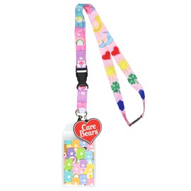 Care Bears Character Emotions Lanyard ID Badge Holder with 2" Rubber Heart Charm