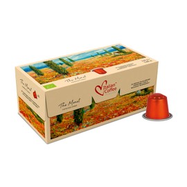 ITALIAN COFFEE Espresso pods compatible with Nespresso Original machines, Aluminum Organic capsules (The Monet aluminum, 100 count (Pack of 1))