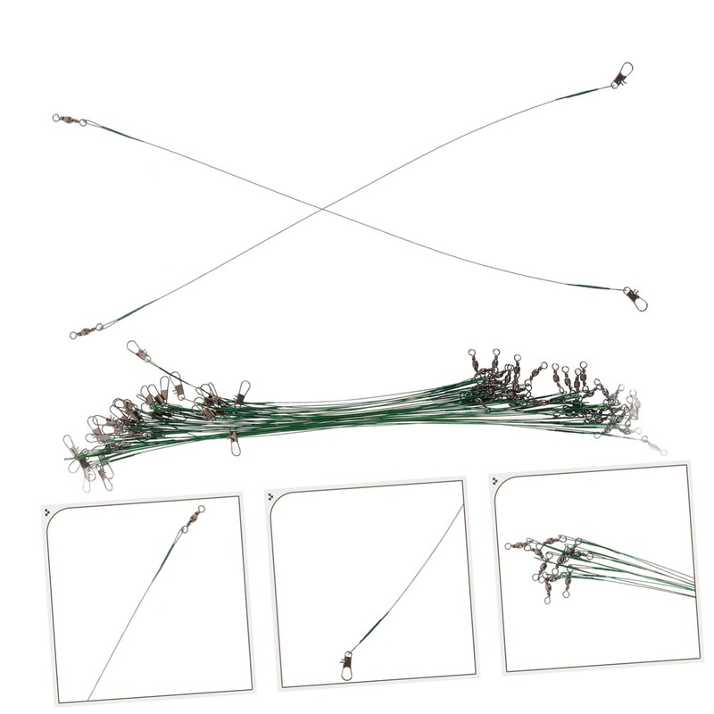 BESPORTBLE 40pcs Steel Wire Fishing Leaders Kit with Swivels and