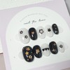 Mono gold drawing Handmade nail tip - Coffin / 모노