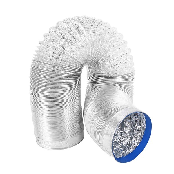 Flexible Duct 3.9 inches (100 mm) (Diameter) 0.6 ft (2 m) Length Duct Hose, Exhaust Hose, Aluminum Hose for Ventilation, Bellows Duct, Range Hood for Blower, Exhaust Duct, Heat Resistant, Waterproof