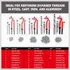Metric Helicoil Thread Repair Kit: 131-Piece Heli Coil HSS Drills