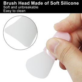 Coufce 3PCS Face Mask Applicator Brushes Pink Soft Silicone Makeup Spatula Set for Facial Mud, Cosmetic Mask, Eye Mask, Body Lotion, Serum