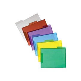 Staples Translucent Poly File Folders, Assorted, 6/Pack