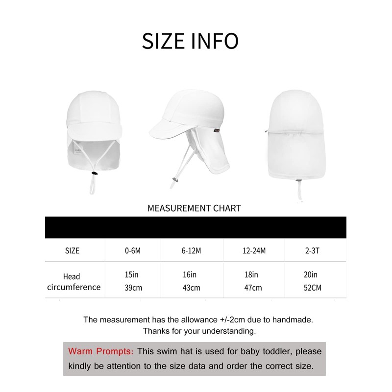 weVSwe Baby Sun Hat UV SPF50+ Sun Protection Neck Flap