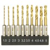 E-Value ESTDT-10HEX Hexagonal Shaft Drill Set Short Titanium Coating Set