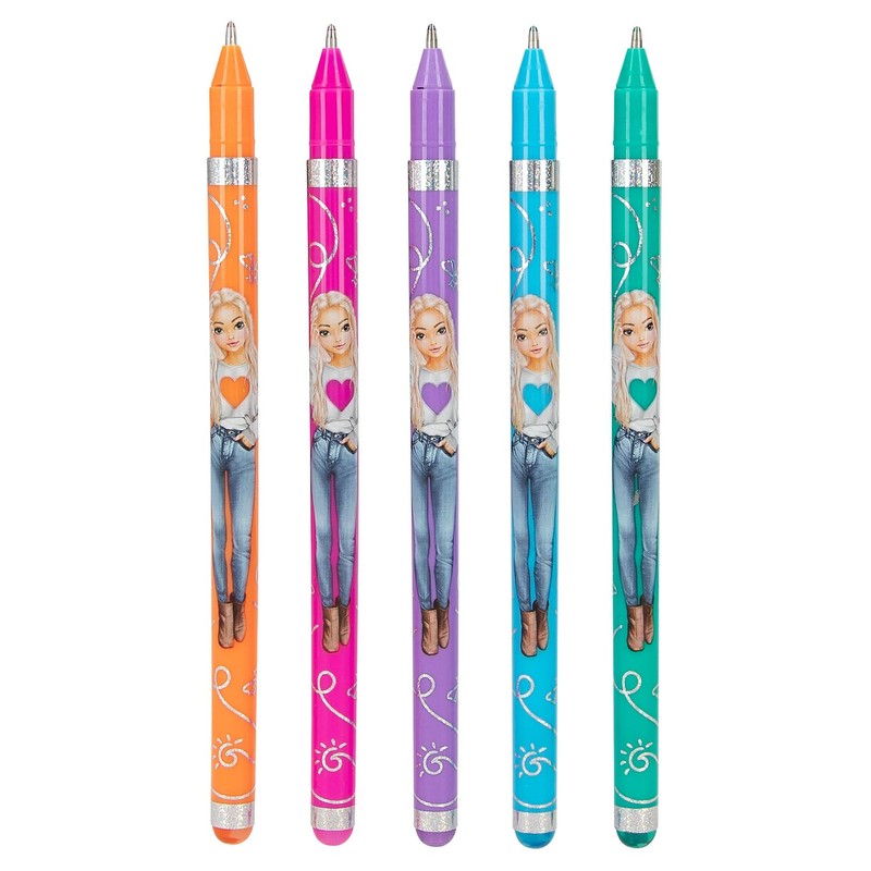 Depesche TOPModel 12743 Glitter Gel Pen Set in Transparent Pouch