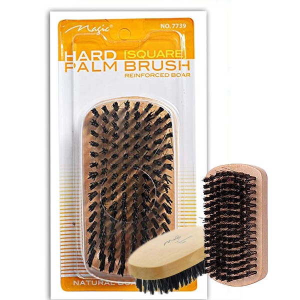 Magic Reinforced Boar Bristle Hard Square Military Hairbrush Hair Brush #7739