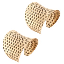 SONNYX 2 PCS Cuff Bangle Bracelets for Women Vintage Ethnic Wide Open Chunky Gold Silver Wrist Cuff Warp Bracelets for Cosplay or Belly Dance