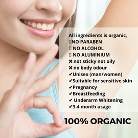 NATURE VIBE Organic deodorant, Natural deodorant 45g/1.58oz (Green tea)