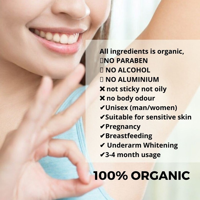 NATURE VIBE Organic deodorant, Natural deodorant 45g/1.58oz (Green tea)