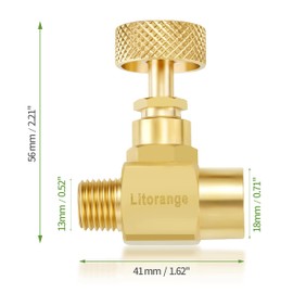 Litorange 2 Pack Heavy Duty Brass Replacement Control Needle Valve 1/4" Male NPT X 1/4" Female NPT Connection