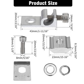 Tolare 16 Pcs Solar Panel Grounding Lugs, Stainless Steel, Silver, MOUNT BRACKET, Solar Grounding Clips