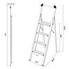 KINGRACK Aluminium 4 Step Ladder, Lightweight Step Stool with Non-Slip