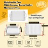 Upgraded White Ceramic Bacon Baking Tray, Microwave-Safe Bacon Cooking Tray,