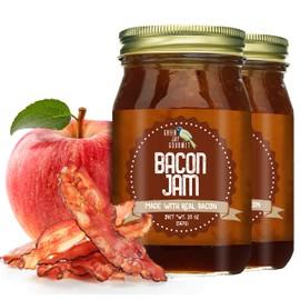 Green Jay Gourmet Bacon Jam - Classic Spread for Burgers, Sandwiches, Toast, Charcuterie - Sweet & Savory Flavoring for Meat Cuts, Poultry, Dressing - Zero Trans Fat, No MSG, Gluten-Free - 2x 20 Ounce
